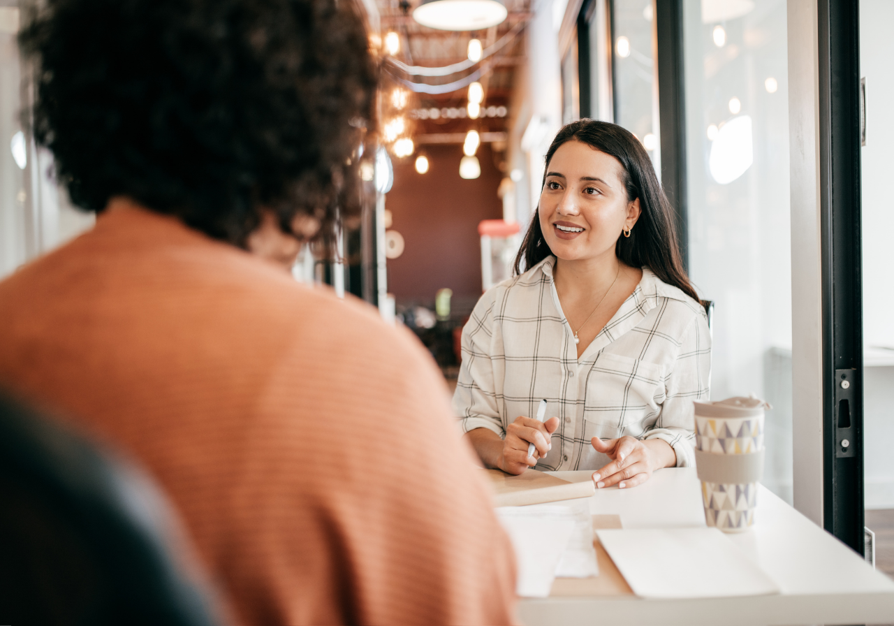 survivor talking to legal professional