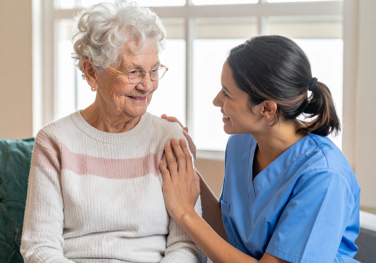 elderly woman support