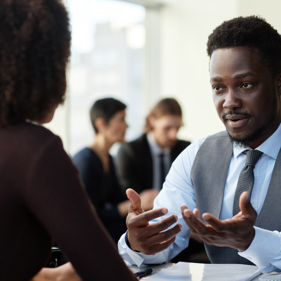 lawyer with client